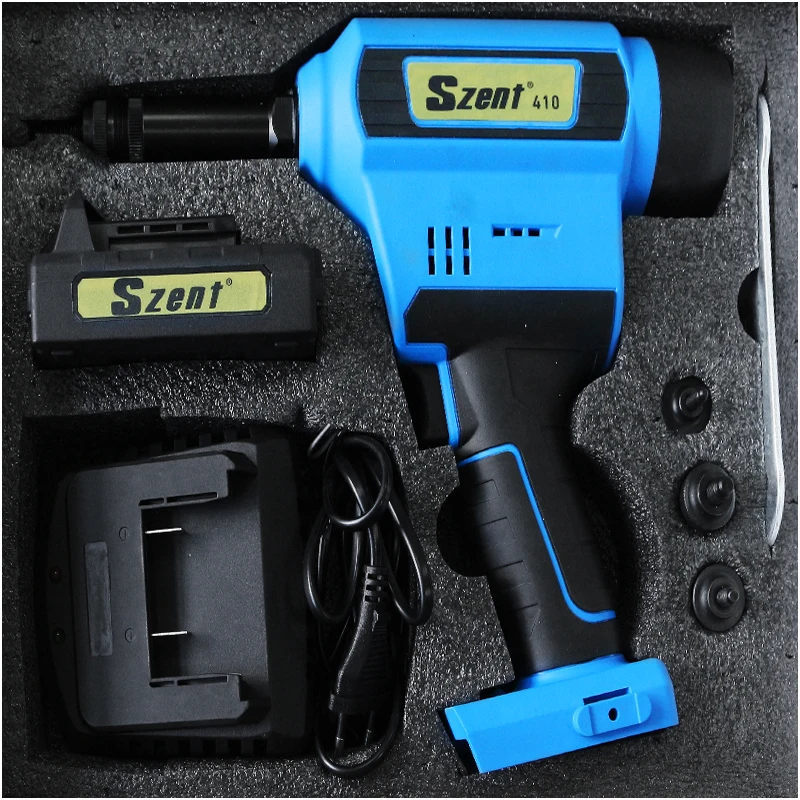 SZENT 410 Industrial Battery Power 20V/2.0Ah Large Pull Force Cordless Tool Riveter Nut Gun For M3 To M10