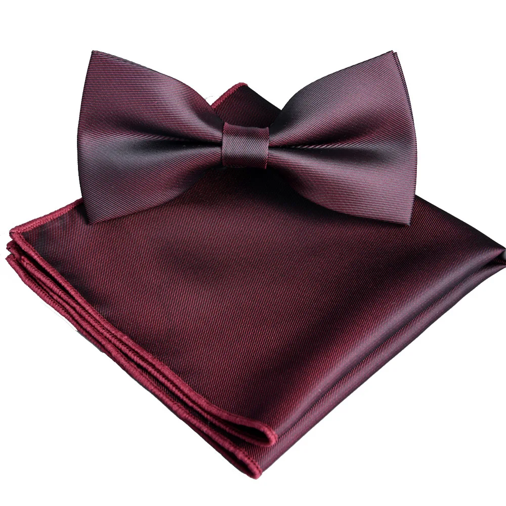 Ricnais Silk Big Bow Tie Set For Men Red White Paisley Pocket Square Bowtie Suit Mens Business Wedding Ties