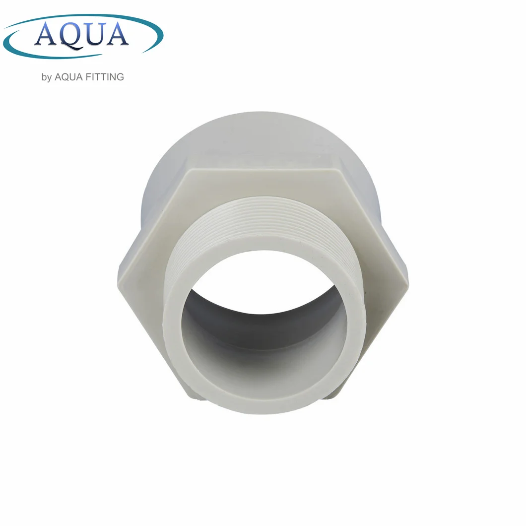 Industrial Plastic Straight Pipe Fittings Pph Male Threaded Adapter Coupling