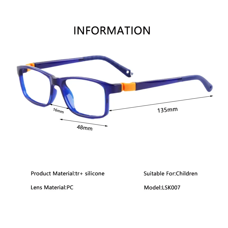 MEIJIN Luxury Rubber Glasses Hanger Eyeglasses Frames For Removable Replacement Parts Kids Custom Glasses Frames