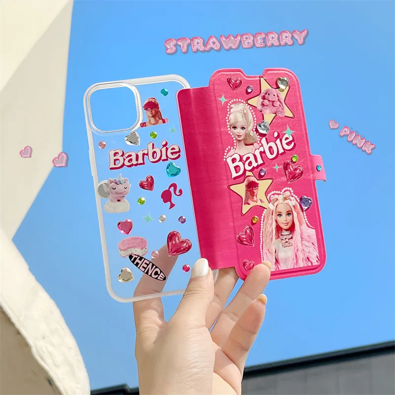 Flip Rabbit Star Barbie Fashion for iPhone 11/12/13/14 Pro Max Creative Cartoon Phone Cover