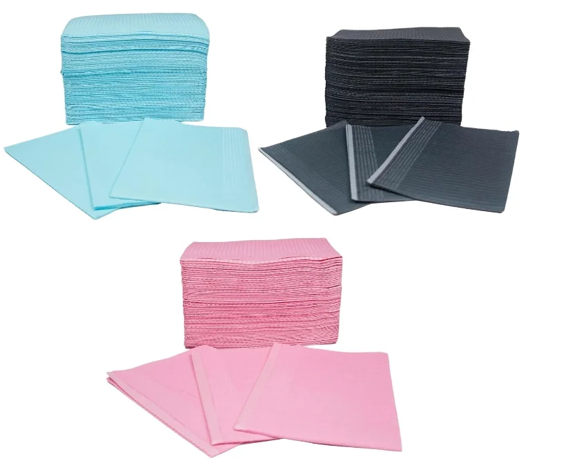 3 layers disposable waterproof dental bibs adult patient use napkin wholesale
