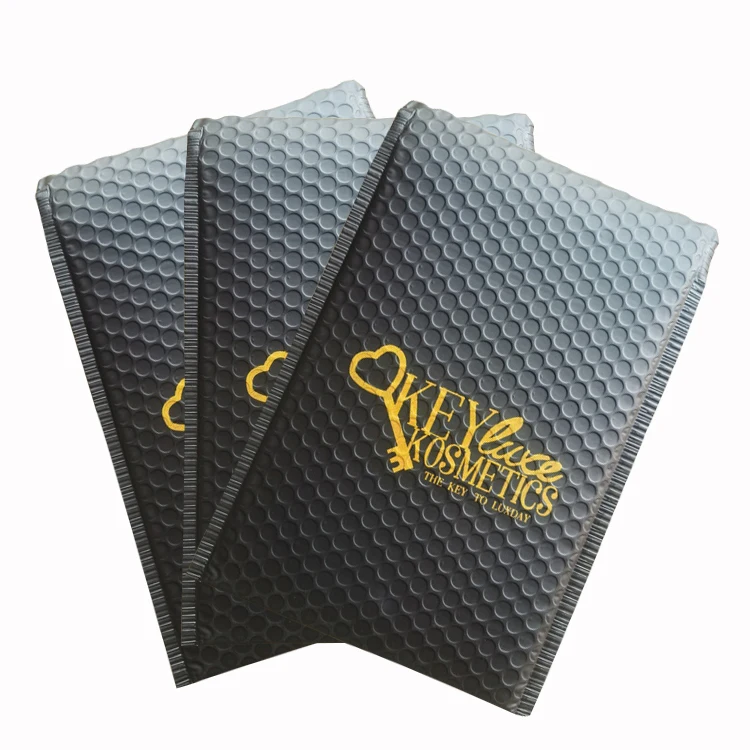  custom logo OEM ODM Biodegradable Designer Small Glitter Glossy Matte Waterproof Shipping Envelope Custom Black Bubble