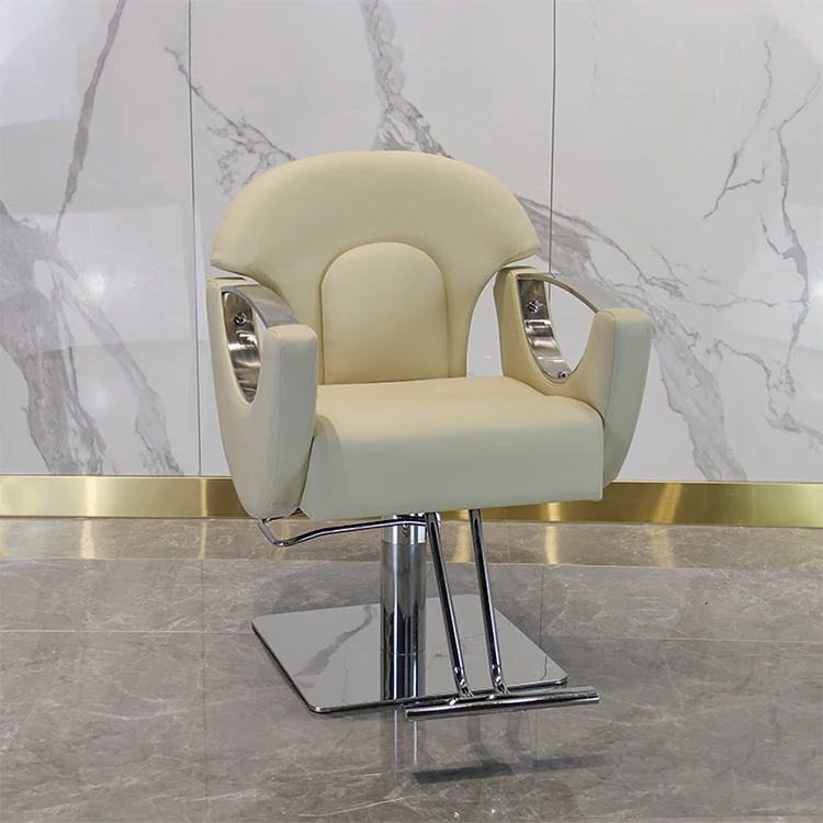 High Quality Modern Simple Gold Barber Chair with Antique Covers for Hair Salons and Beauty Studios