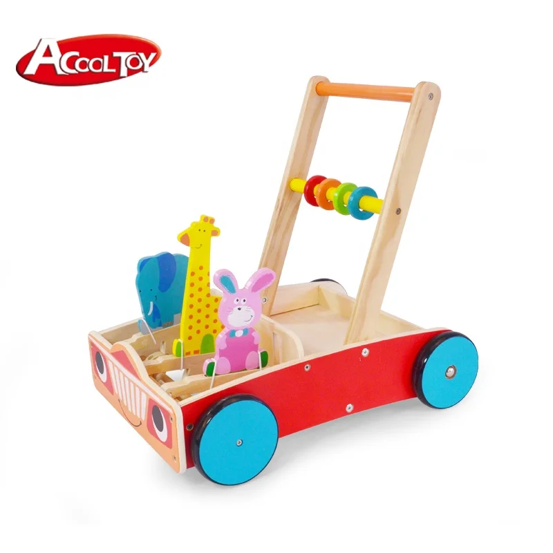 Costumeabel Wooden Wooden Baby Walker Toy Brown Activity Borangelker Toy Box