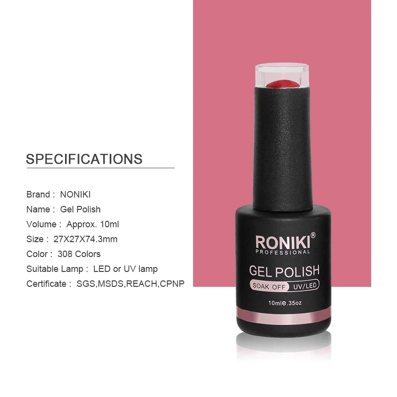 RONIKI China Best Selling 10 ml Gel Nail Polish Custom Private label Lasting Easy Soak Off Uv Gel Nails