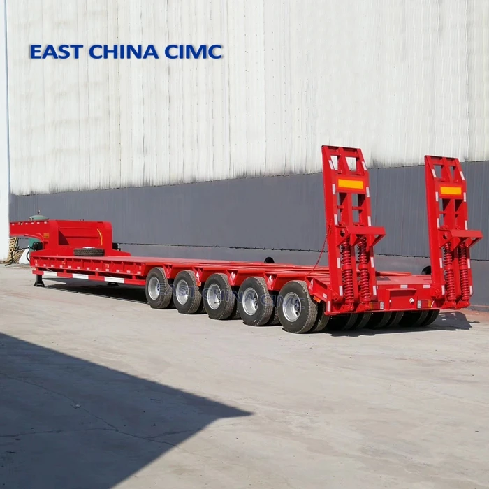 4 5 6 Axles 120T Front Loading Lowbed Trailer Heavy Duty Equipment Transport Lowboy Trailer CIMC