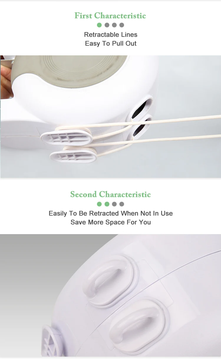 Складка agianst стены Выдвижная кабельная катушка одежда стиральная линия