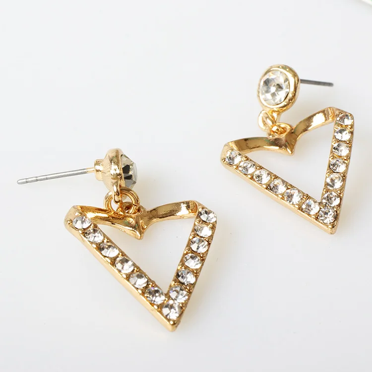 V&R Jewelry Juveloj Double Row Necklace Hear Pave Oval 18k Gold Plated Snake Chain Long Necklaces