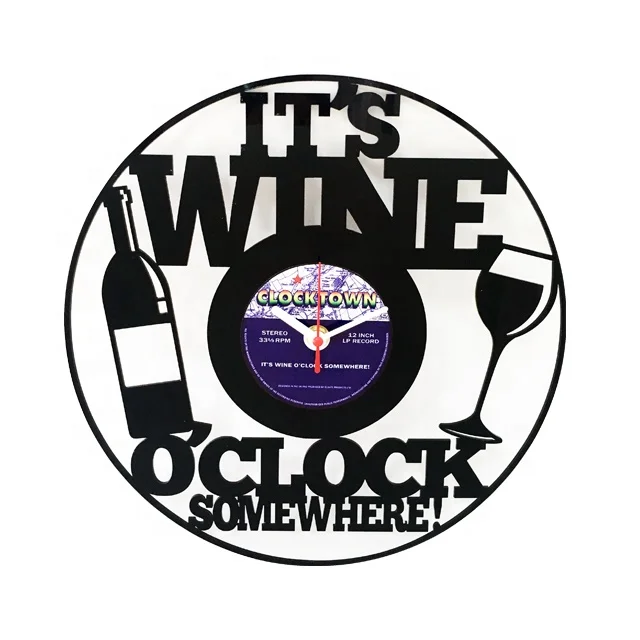 black acrylic vinyl clock