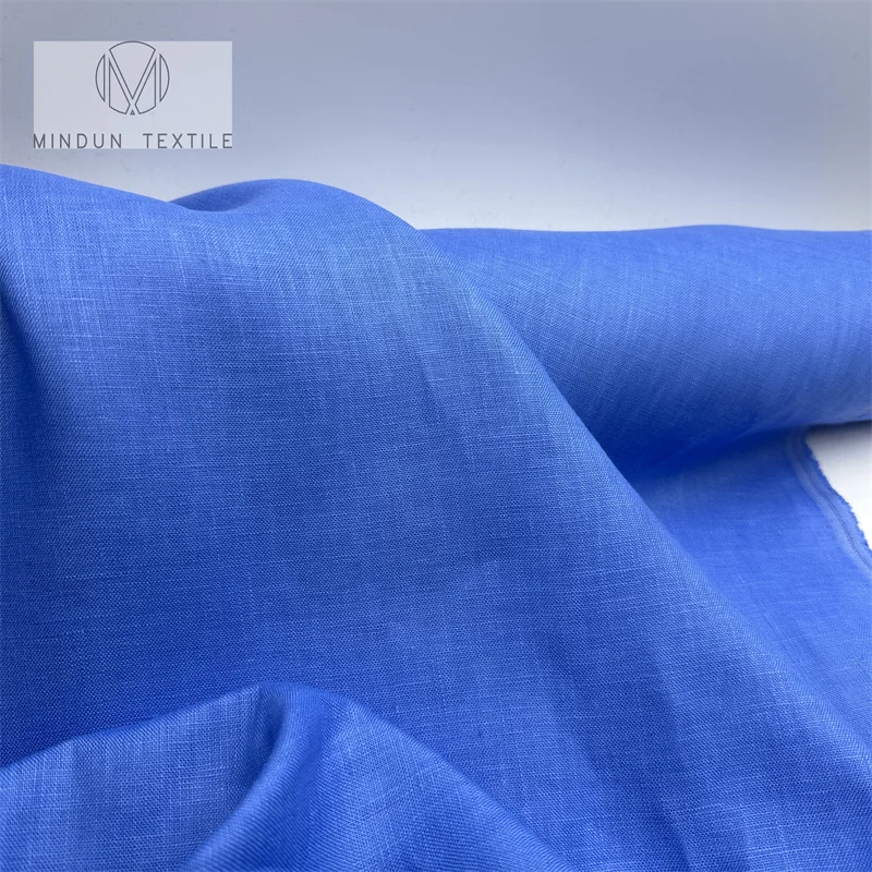 Mindun Wholesale Custom Hot Selling Hemp 100% Pure Linen Plain Cool Touch Dress Shirt Upholstery Fabric