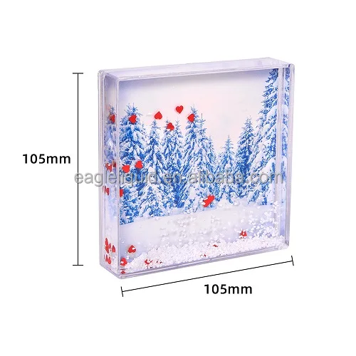 Printing Decorative Perspex Tabletop Protector Clear Double Sided Square Picture Block Transparent Acrylic Photo Frame