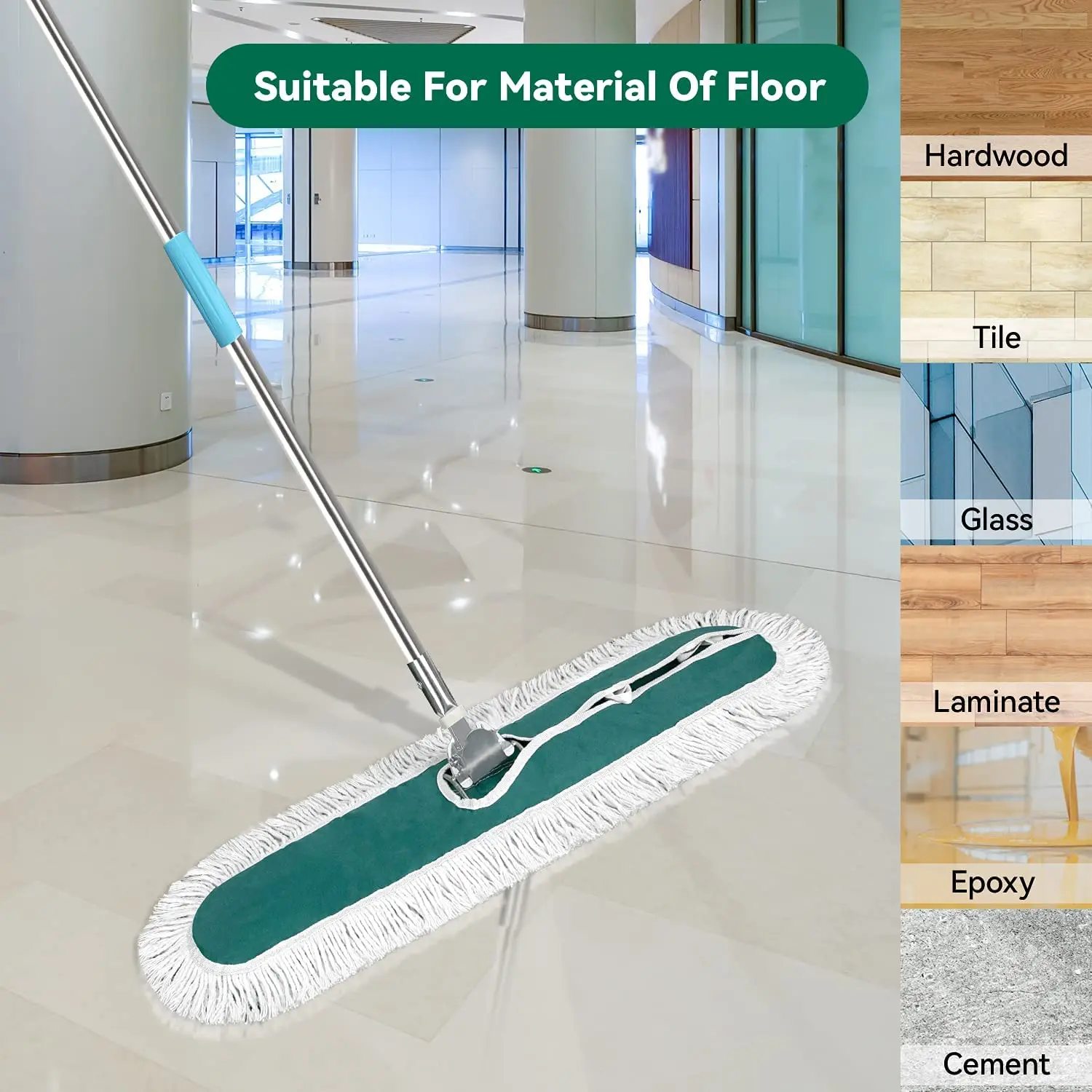 Wholesale Large Wide Areas Head Commercial Industrial Dust Control Rotary Floor Mops