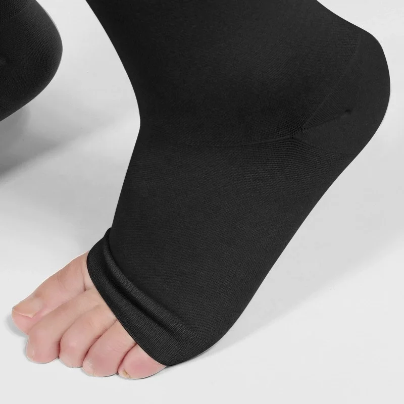 Factory Woven Solid Color Thigh High Medical Support Stockings 20 30mmhg with Silicone