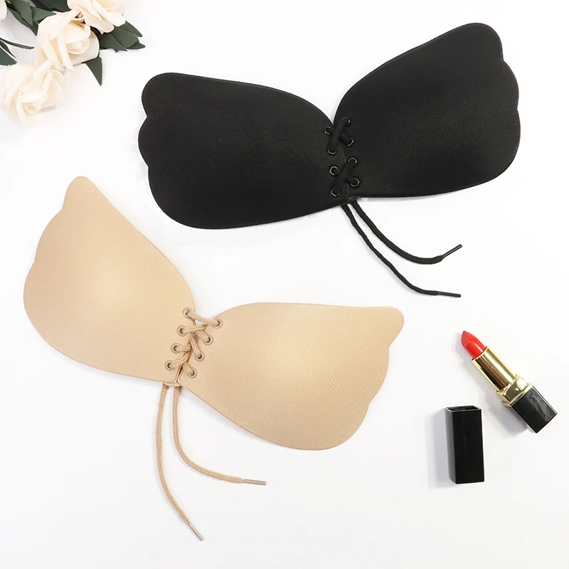 Dropshipping Magic Wing Strapless Bra Silicone Push-up Breathable Strapless Backless Self-adhesive Sticky Invisible Bra