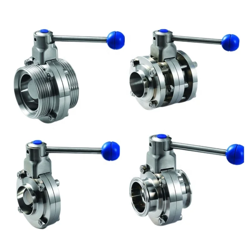 
triclamp hand pull valve hygienic butterfly valve sanitary pneumatic butterfly valve 