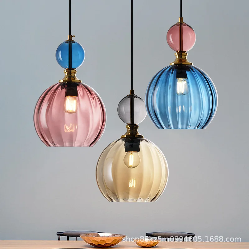 Nordic Kitchen Lights Ceiling Pendant Lamp Modern Coloured Glass Pendant Light Feather Chandelier For Bedroom Dining Room