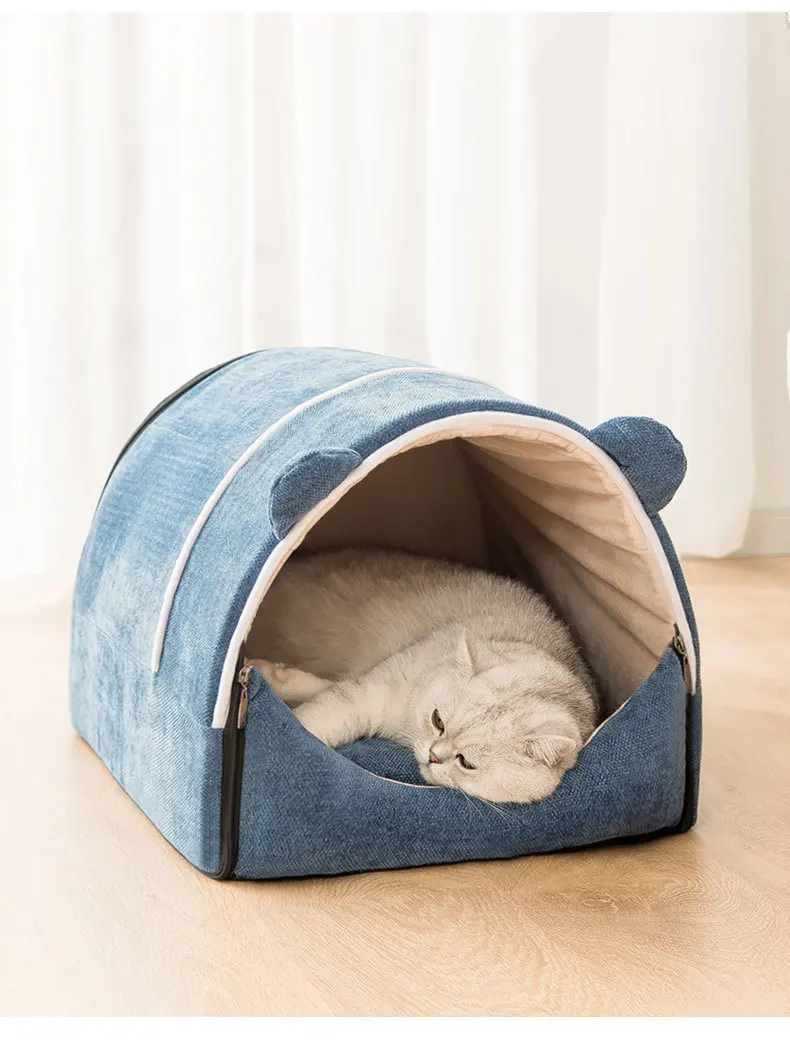 Removable And Washable Luxury Pet House Indoor Closed Pet Dog Cat Winter Bed House