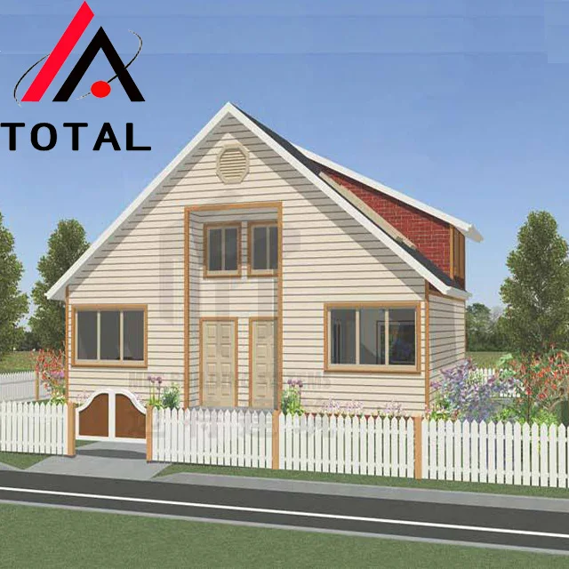 One Storey Customized Fast Construction Light Steel Structure Prefabricated House Villa