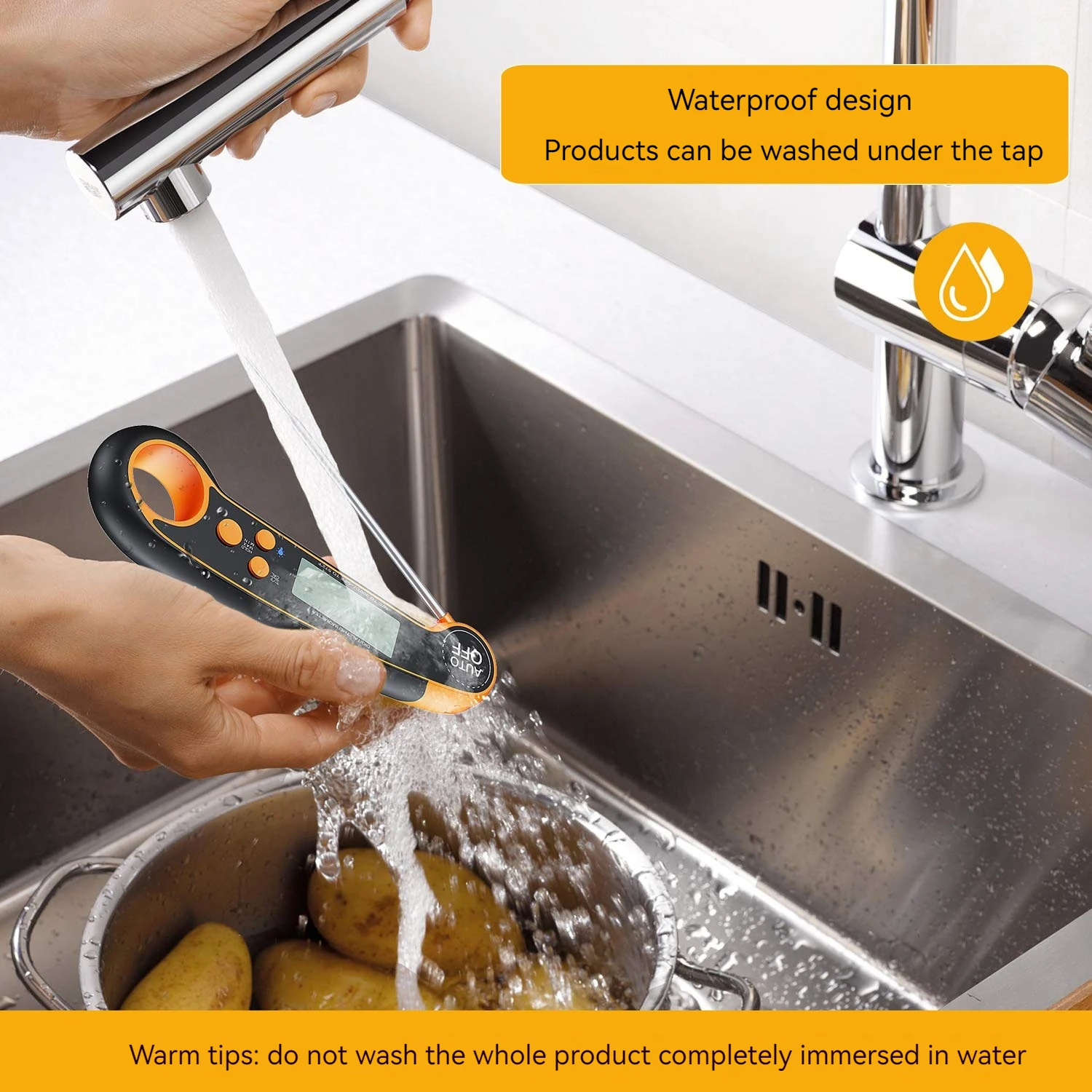 Household Kitchen digital thermometer for cooking - waterproof food Probe meat thermometers