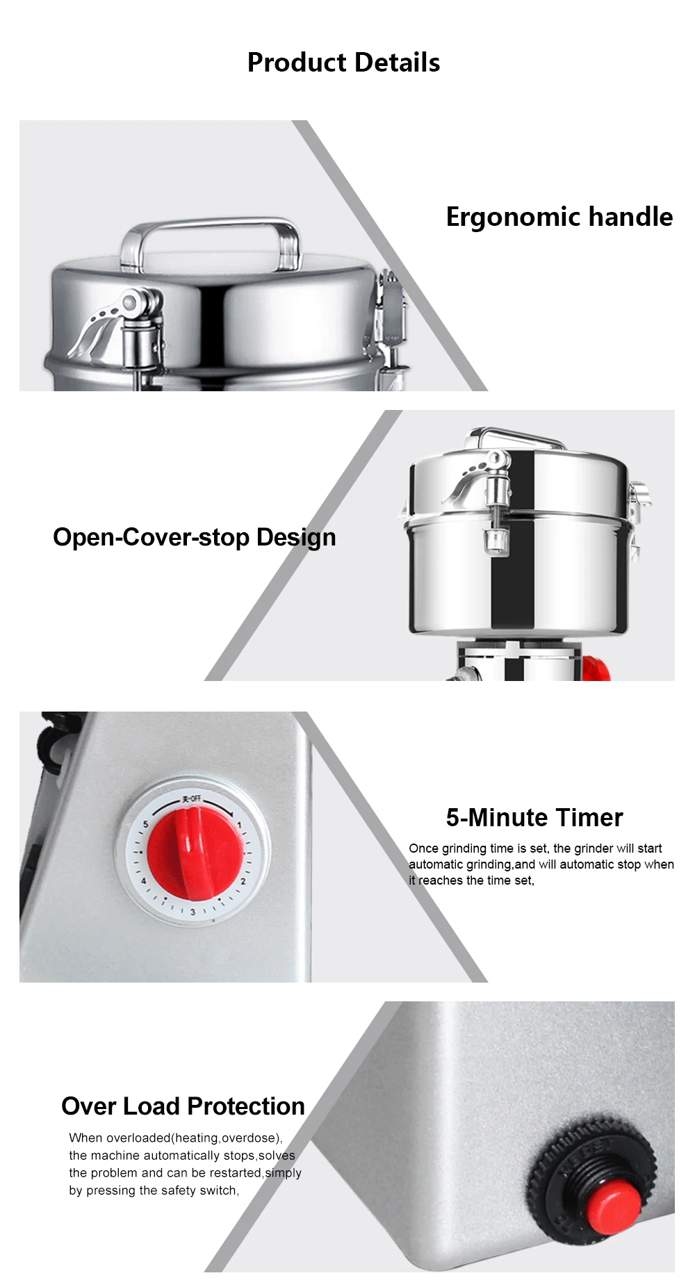 BioloMix 2000g Grains Spices Hebals Cereals Coffee Dry Food Grinder Miller Grinding Machine gristmill home medicine flour powder