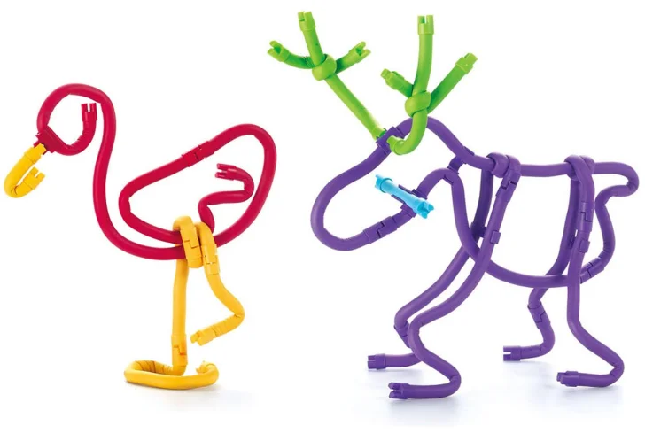 Bendable Intellectual DIY Flexible Twister Building Block Toys Puzzle Educational Toys 132PCS