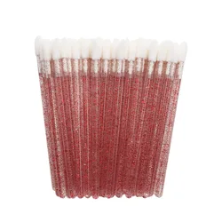 Wholesale 50pcs Glitter Lip Brush Makeup Lipstick Lip Gloss Wands Applicators Disposable Lip Brush