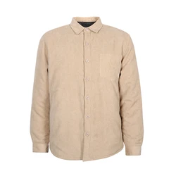 Custom logo solid color casual long sleeve shirts corduroy corduroy shirts jacket for men casual