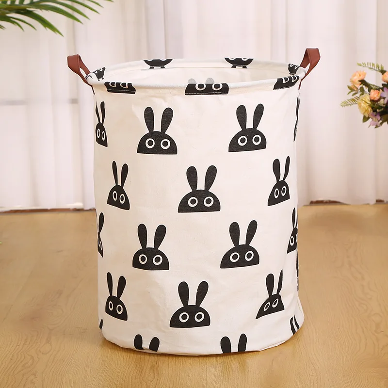 Factory Wholesale Pe Waterproof Cotton Canvas Fabric Cloth Hamper Cabinet Foldable Laundry Basket
