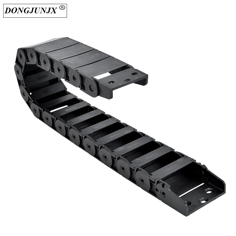18*37 мм черная настраиваемая конструкция PA66 нейлоновая пластиковая кабельная носитель цепь для станка с ЧПУ.