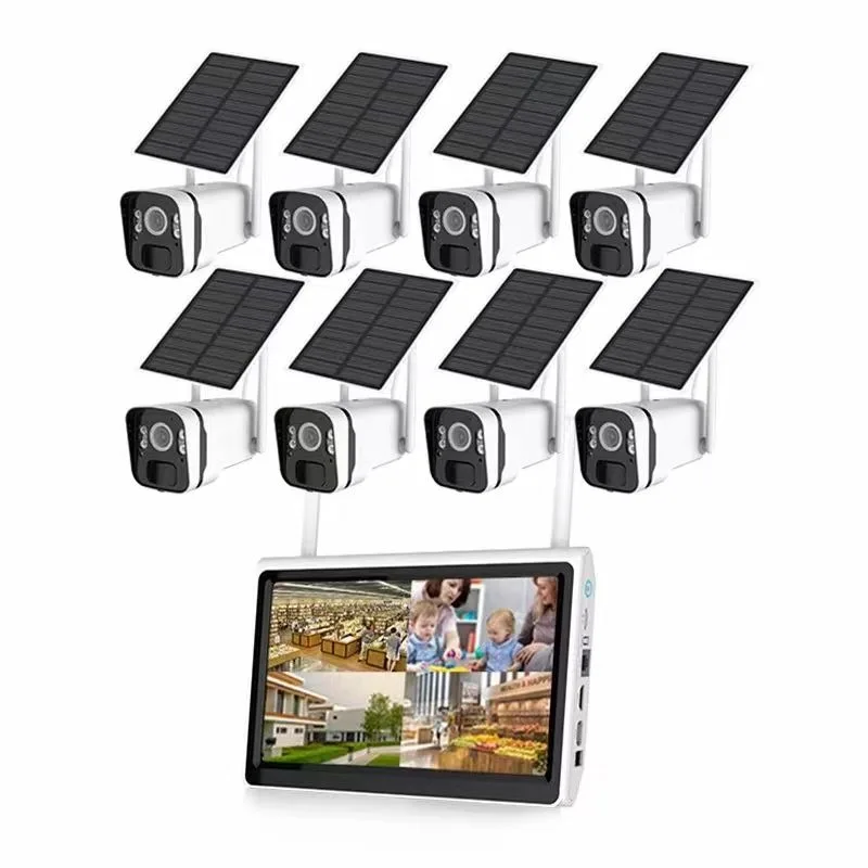 4MP 8CH Full HD Solar Power Battery Wifi Bullet Camera NVR Kit Wireless Outdoor Home Security CCTV Camera System