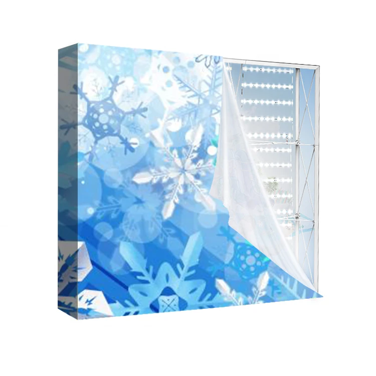 Custom straight curved foldable trade show exhibition photo booth backdrop seg pop up display Light Box