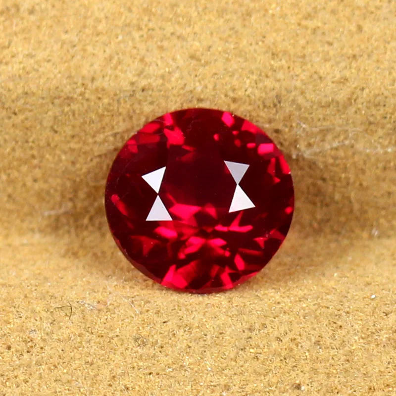 Thriving Gems Natural ruby rtone loose gemstone red color price per carat round brilliant shape diamond cut