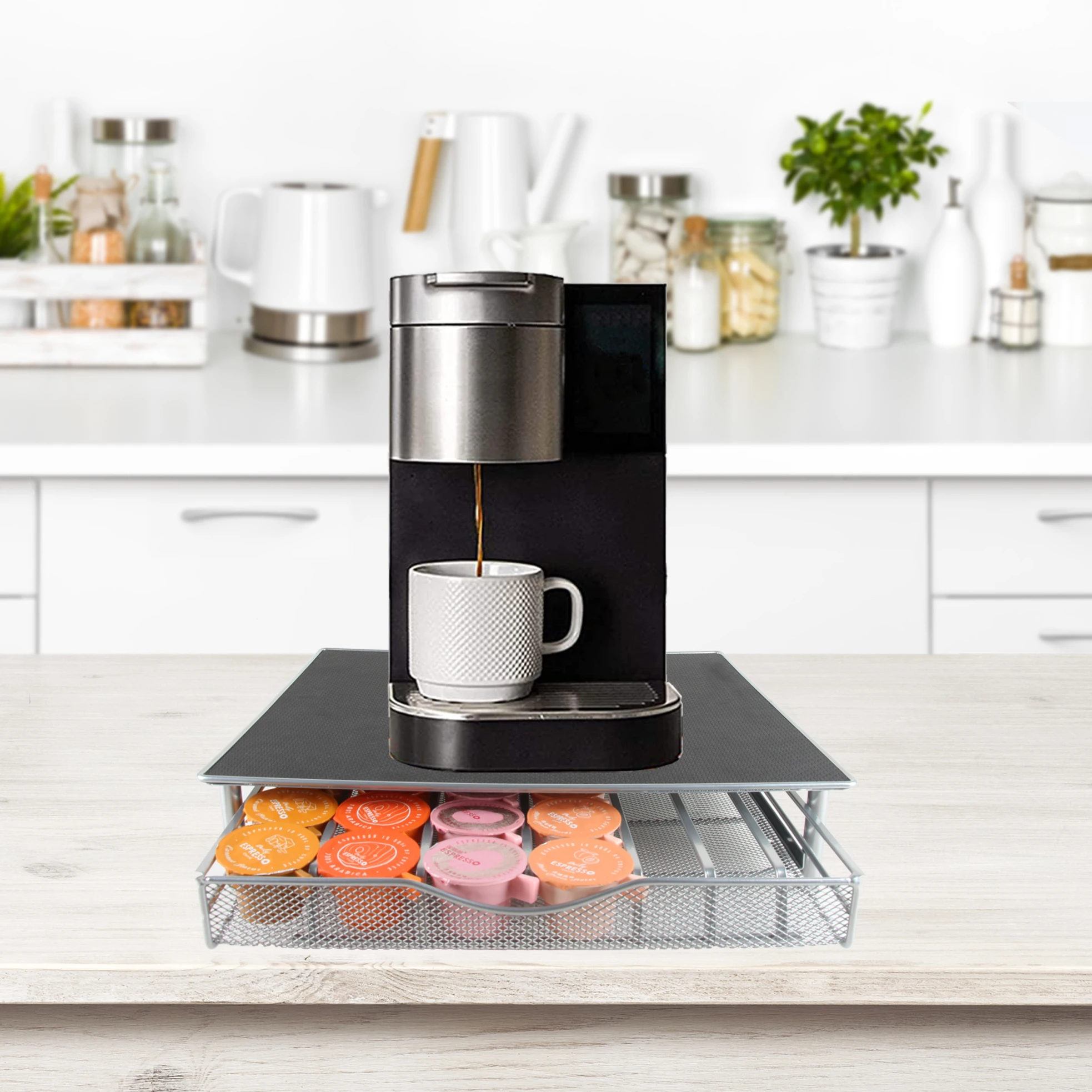 New Vertuo Metal Coffee Pod Storage Drawer Nespresso Coffee Capsule Storage Holder