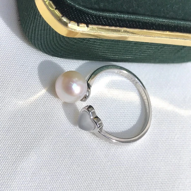 R1054 Wholesale perfect 925 sterling silver pearl ring settings jewelry finding latest freshwater pearl ring designs for women