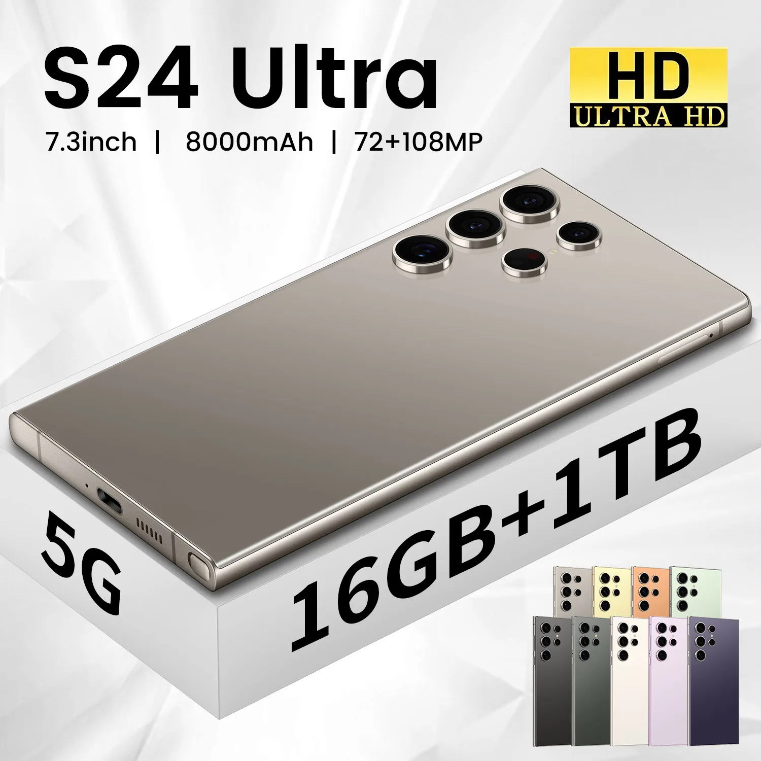 S24 super original 16gb + 1tb 72MP + 108MP 7.3-inch mobile smartphone Big battery Android 14 mobile phone