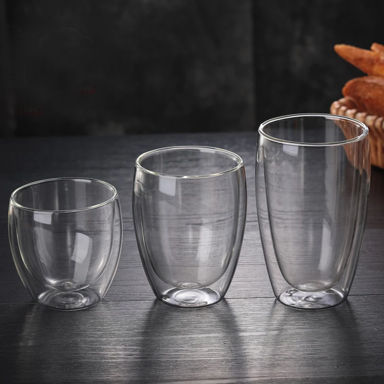 Китайская Фабрика Изолированная боросиликатная стеклянная кофейная чашка с двойными стенками на продажу