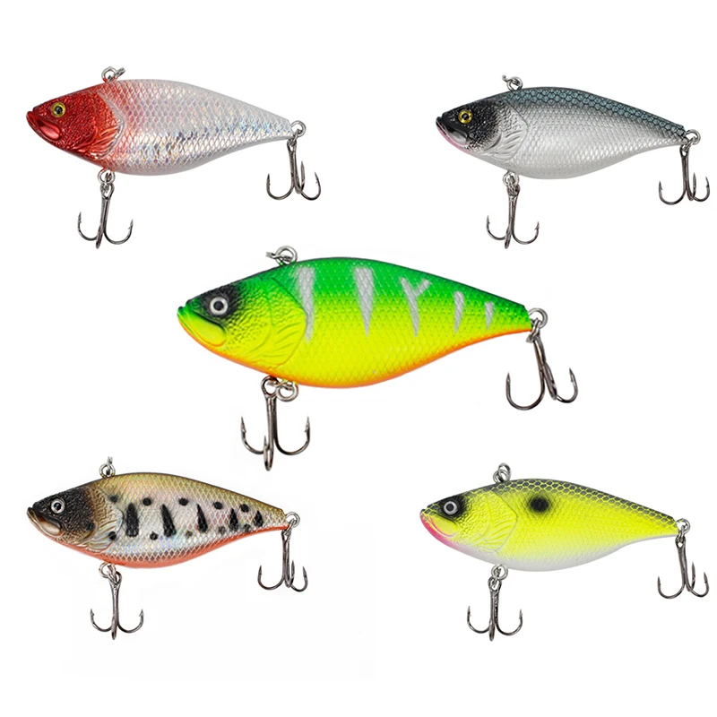 KEWOTE 7cm 11.5g 5Color Crankbait Artificial Hard Plastic Bass Master Vib Fishing Lure with noise balls