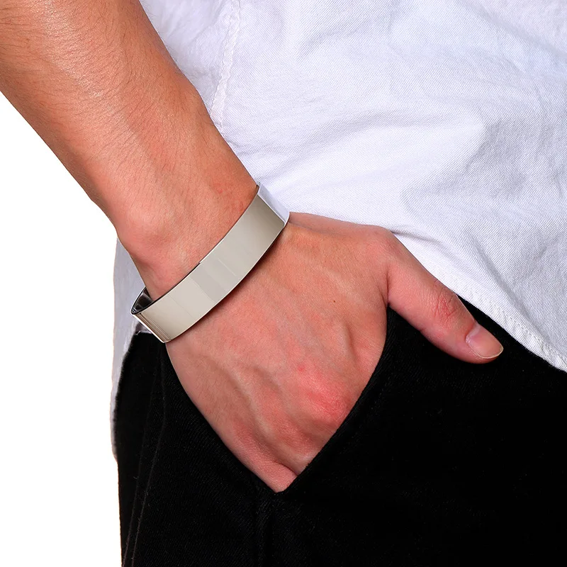 Energinox Latest Stainless Steel 15MM stainless steel wide open body  Bracelet