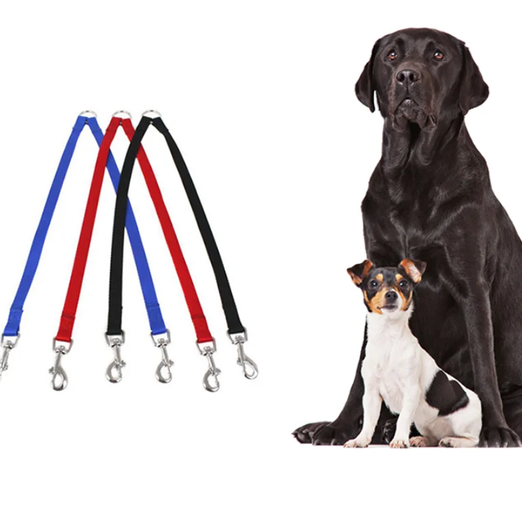 Прогулочная собака двойные поводки для собак на 2-портный Dual головки Плетеный щенок строка веревка поводок для тренировок с двумя собаками