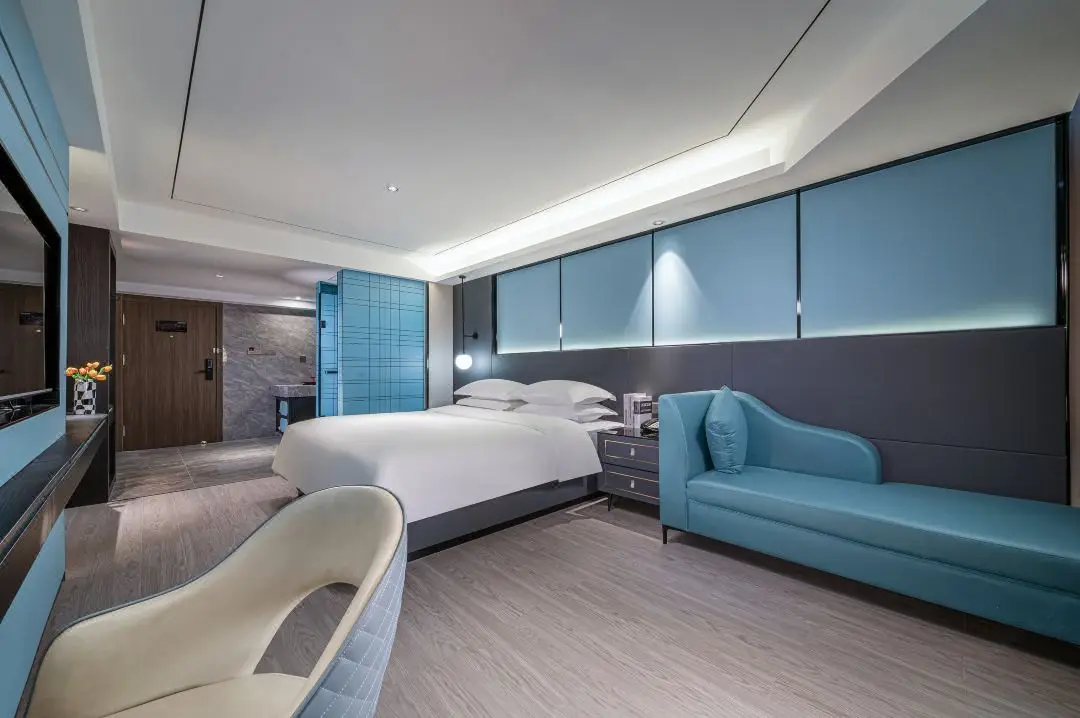 Holiday Inn Express Hotel Room Furniture Package Double Bed Queen Headboard Set Hospitality Furniture