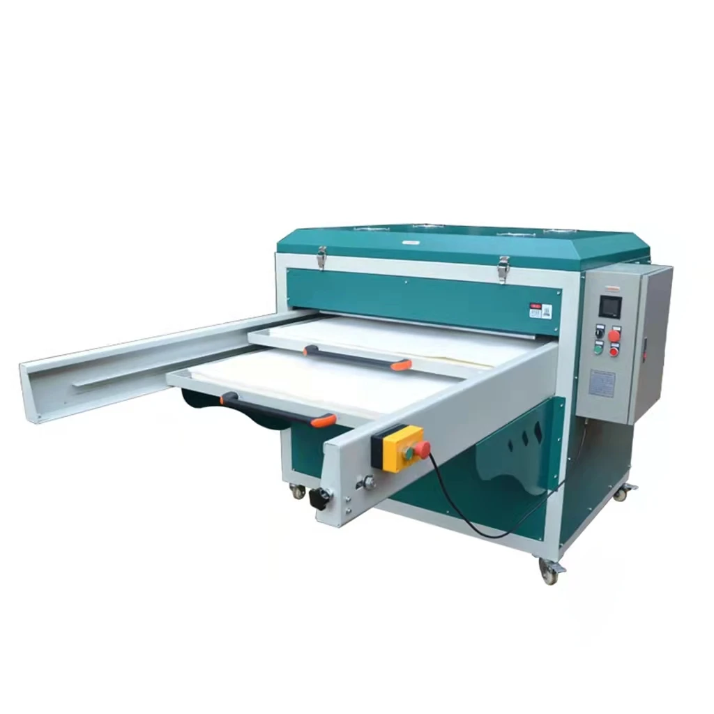 Agent needed 1x1.2M skirt thermopress 1 side 2 platen heat transfer machine for sleeves cuff carpet  hot drilling & bonding
