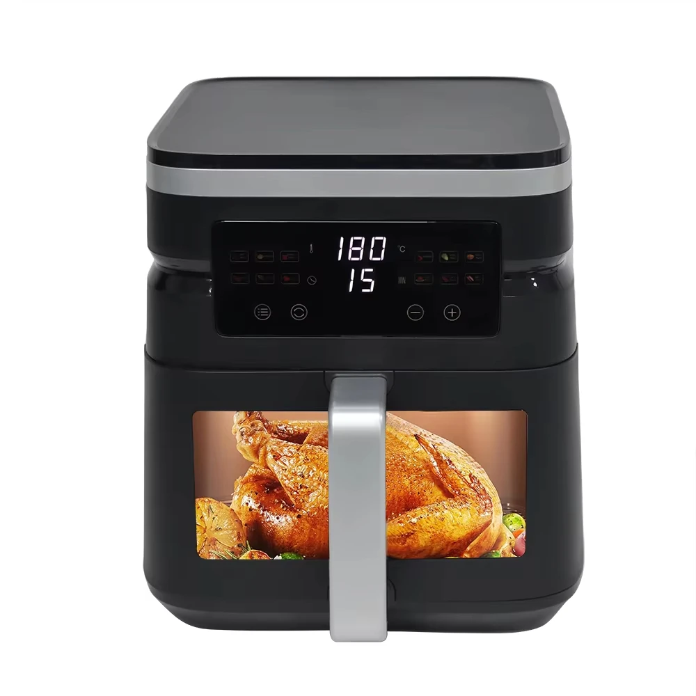 Visible Glass Window Digital Electric Upper and down two heating Air Fryer 7l Square Basket 2000w Unique Style Smart