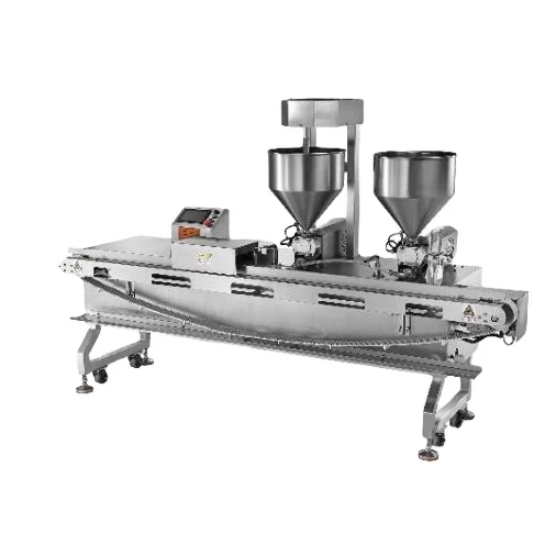 Low Price Fully Automatic Stuffing Making Machinery Bread Cut And Sandwich Two Materials Filling Machine