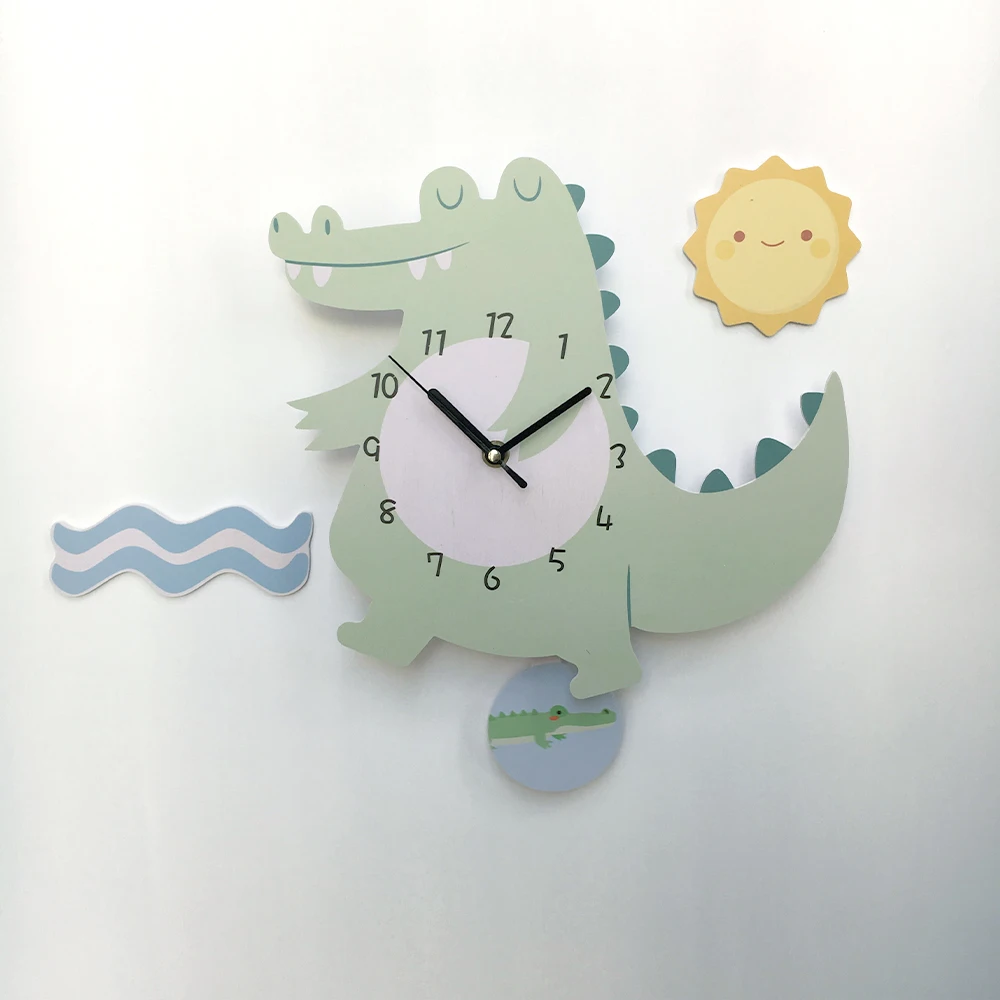 Funlife UWC020 Non-Ticking Silent Animal Clock for Kids Big Decorative Wall Clocks