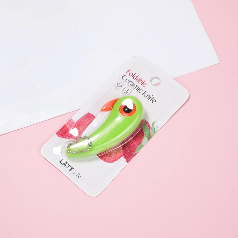 Portable Foldable Ceramic Knife Anti Cut Sharp Kitchen Tools Cutter Vegetable Potato Fruit Peeling Parrot Ceramic Knife