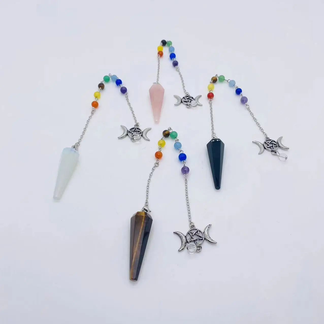 Factory Cheap Price Wholesale Bulk Healing Stone Crystal Chakra Pendulum Pendant For Meditation