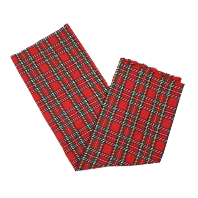 Stock christmas 100% polyester red and green plaid fabric for uniforms, shoes, bags, accessories, school uniforms