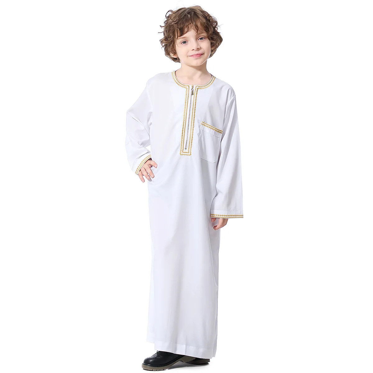 Оптовая продажа Jubba Thobe Islamic Qamis индейка дети Jubbah марокканская вышивка мальчик