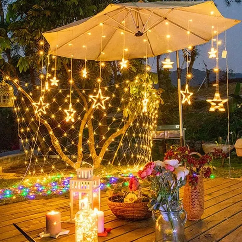 Ramadan  Decoration Diwali Light Star Moon Led Curtain String Light Christmas Fairy Lights Luces De Navidad